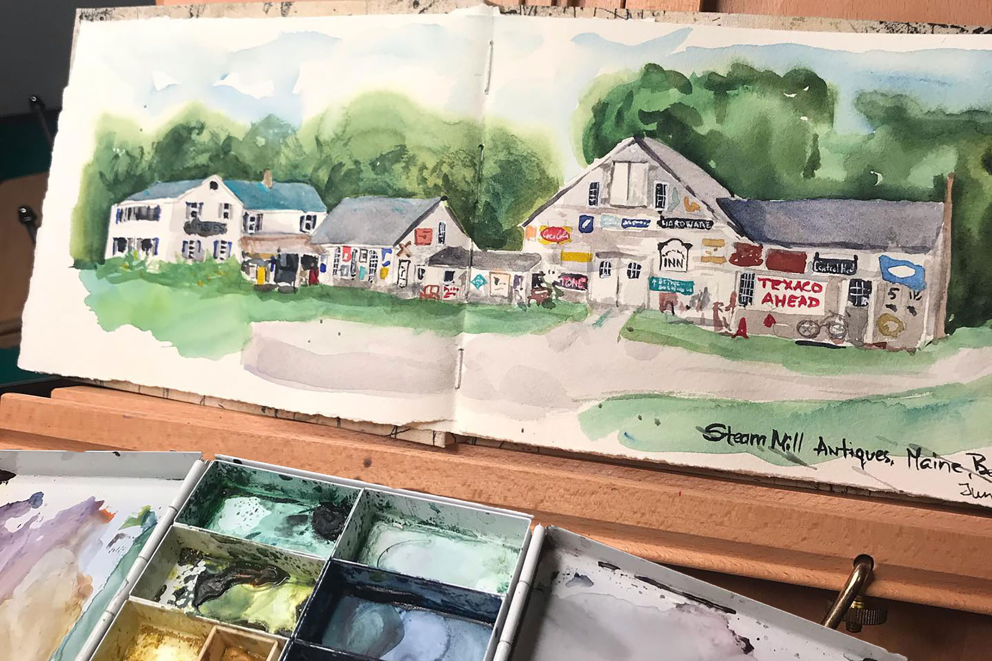 Steam Mill Antiques Hero: Watercolor by Elina